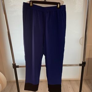 Banana Republic elastic waist pants, blue with black at bottom, size 12